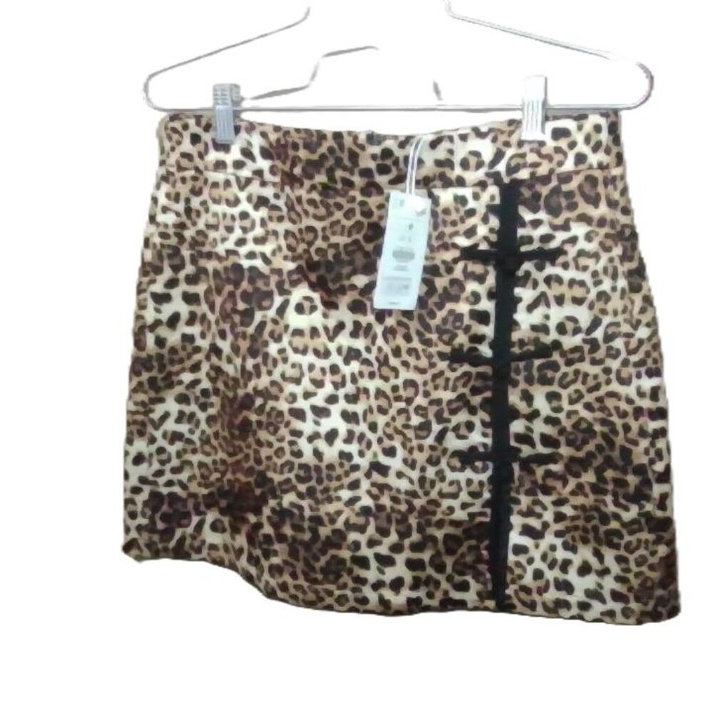 NWT-BERSHKA-M- 28" Leopard Print‎ Mini Skirt ORIENTAL CLOSER LOOK'S